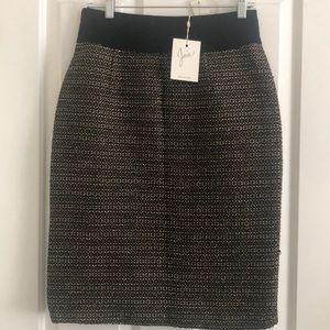 Joie caviar tweed botan mid length skirt size 4